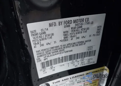 2014 Ford Expedition Limited z USA, uszkodzony, nr VIN 1FMJU2A5XEEF29105